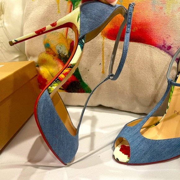 Christian louboutin senora 100 Jean Hawaii sandal sz40 - Picture 3 of 8